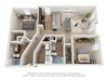 Hutchings Floor Plan Hutchings Floor Plan at 310 @ Nulu Apartments, Louisville, 40202